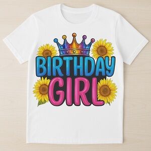 Handmade‎ Birthday girl girls tshirt